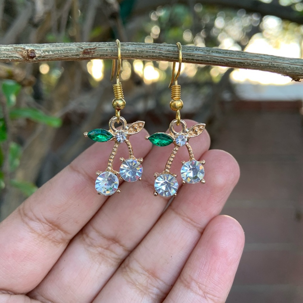 Clear cherry earrings